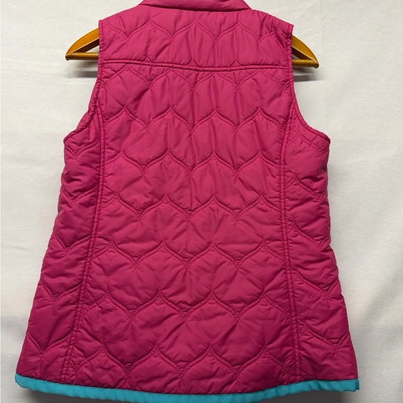Vineyard Vines Fuchsia Quilted Puffer Vest with Teal Accents small - Picture 3 of 9